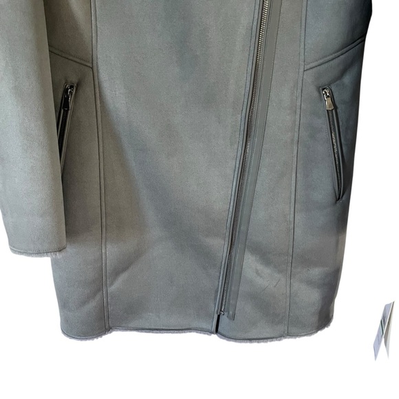 NWT Calvin Klein Asymmetrical Faux Shearling Grey LG (US 12-14) - Picture 6 of 12